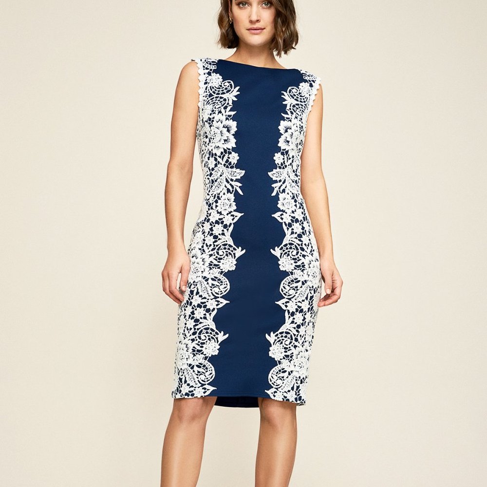 NWT Tadashi Cocktail dress, Navy/white, size 10